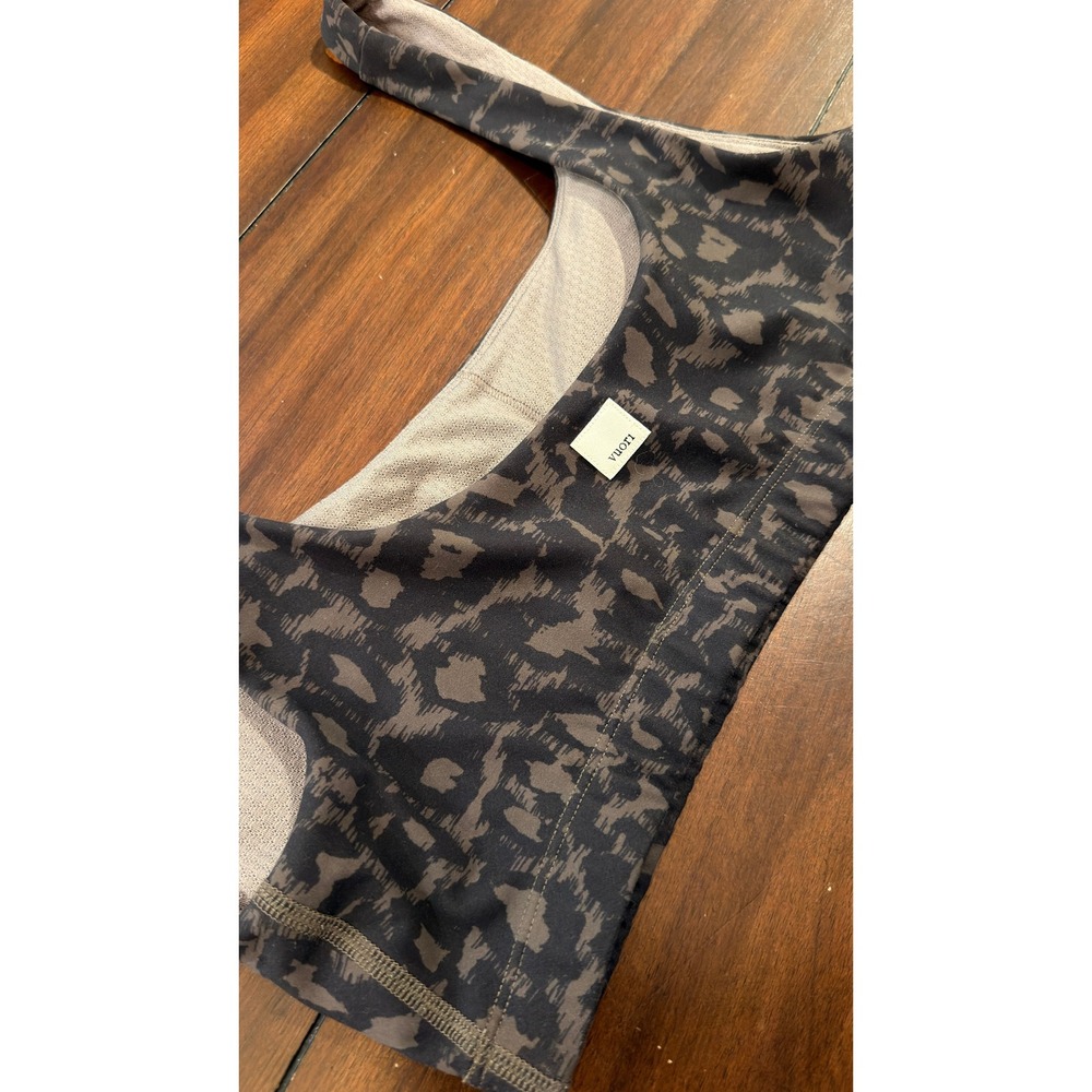 Vuori Daily Bra Womens Medium Dark Camo Leopard Print Scoop Neck VW158 - Picture 12 of 13